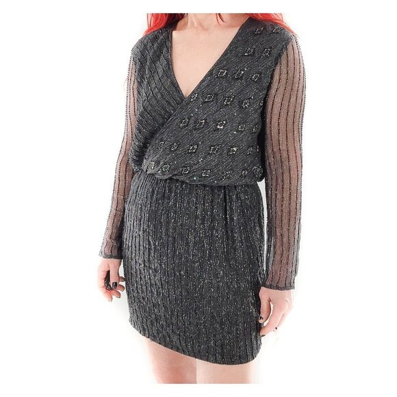 ANTIK BATIK Hayward Cross Beaded Sequin Evening Party Dress - Picture 2 of 14